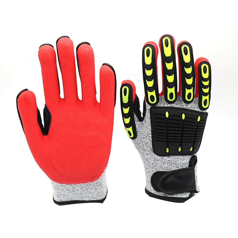 Sandy Nitrile Cut Resistant TPR Mechanic Safety Work Gloves Anti Impact Anti Cut Gloves