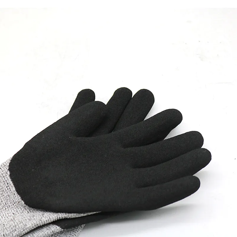 Sandy Nitrile Coated Anti Cut Heavy Metal Manufacturing Work Gloves Abrasion Resistant Handing Glass Hand Protection Gloves