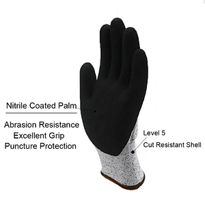 Cut Resistant Gloves Nitrile Coated Gloves Nitrile Working Gloves