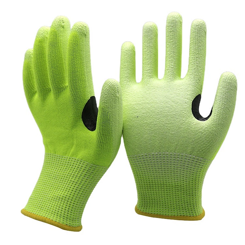 ANSI Cut Level A5 PU Coated Cut Resistant Steel Wire Safety Work Gloves With Thumb Arch Protection For Metal Stamping Assembly