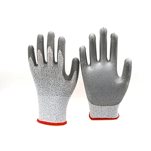 Seamless Knitted Nitrile Coated PU Cut Resistant Hand Safety Gloves For Industry Work