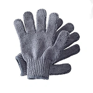 Exfoliating Carbonized Bamboo Bath Gloves Shower Mitt Loofah One Size