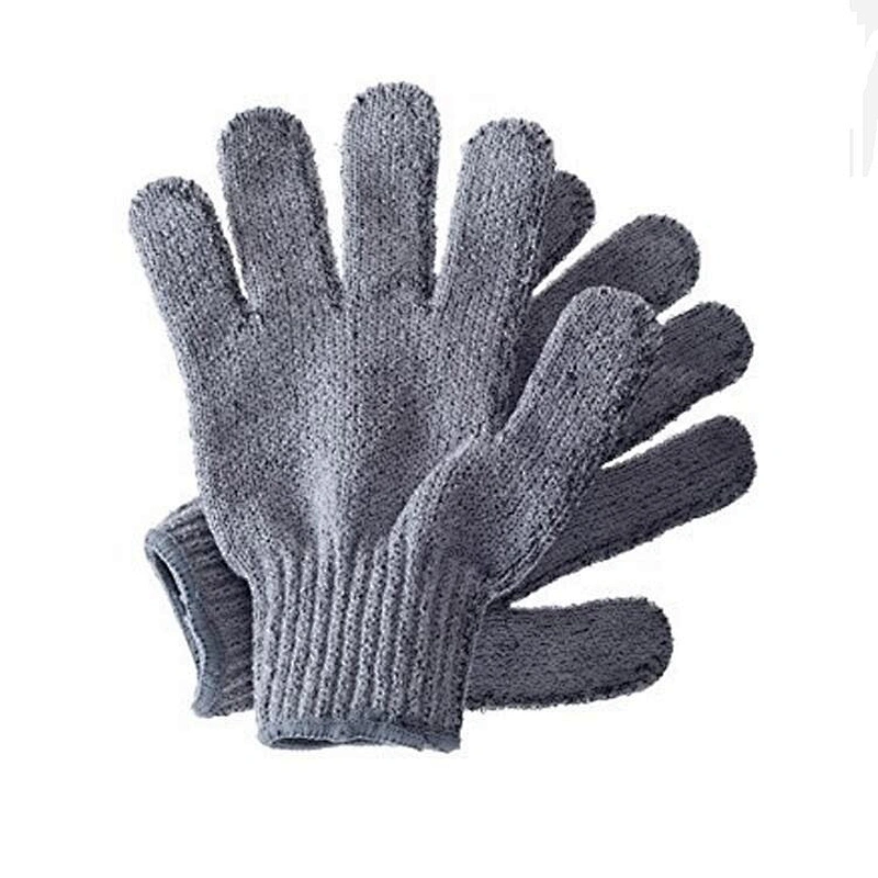 Exfoliating Carbonized Bamboo Bath Gloves Shower Mitt Loofah One Size