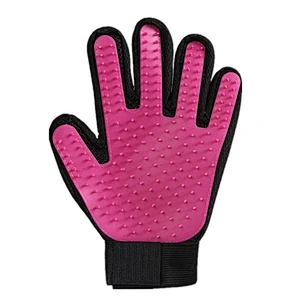 Deshedding Brush Tool Pet Hair Remover Glove Blue Black Horse Cat Dog Pet Grooming Glove For Shedding