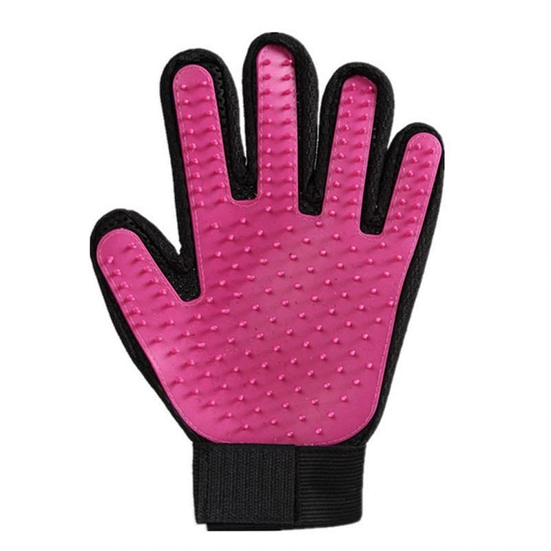 Deshedding Brush Tool Pet Hair Remover Glove Blue Black Horse Cat Dog Pet Grooming Glove For Shedding