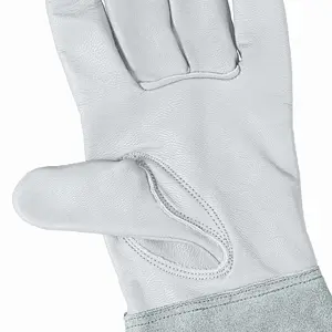 Cow Leather Gardening Gloves with Forearm Protection, Natural