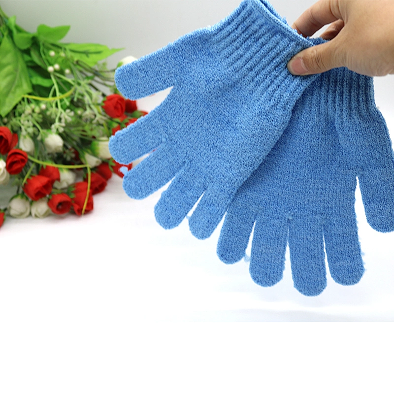 Custom Logo Cotton Shower Gloves, Nylon Exfoliating Bamboo Charcoal Cleaning Bath Glove