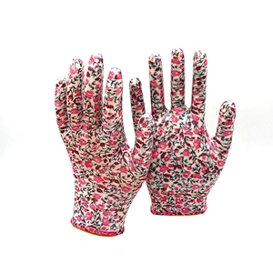 13 g polyester nylon seamless knit Nitrile plam coated safety working gardening top fit gloves