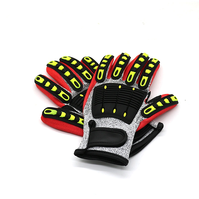 Sandy Nitrile Cut Resistant TPR Mechanic Safety Work Gloves Anti Impact Anti Cut Gloves