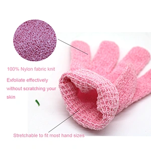 High quality Nylon Exfoliating Bathing Gloves  massage shower gloves for promotion in 2019