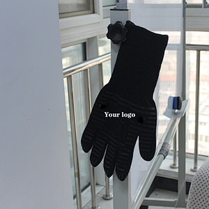 EN407 Certificate Heat Resistant Grill Oven Mitts BBQ Gloves