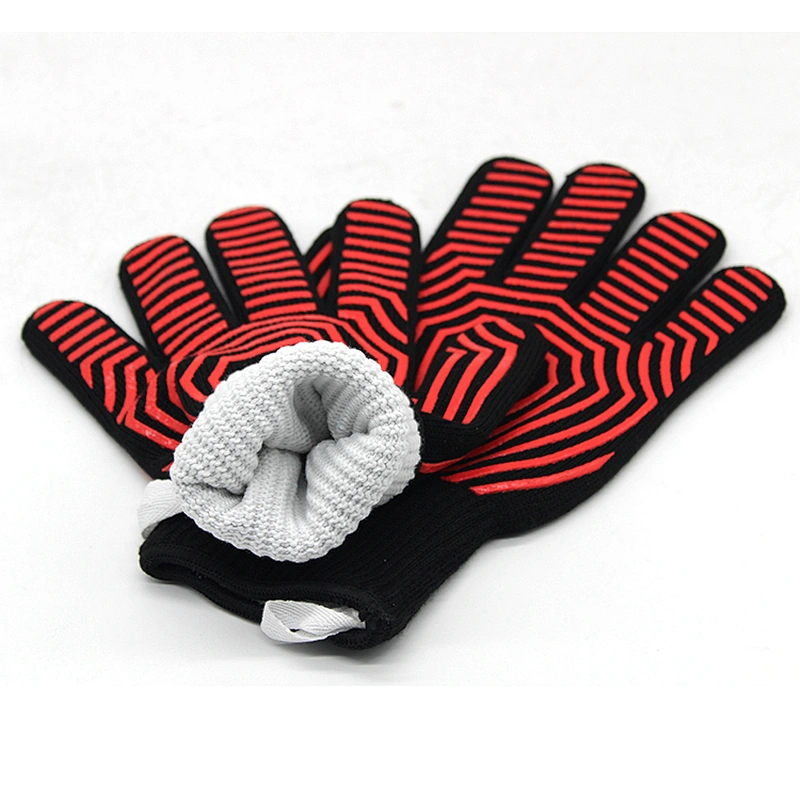 Hot Selling Double Layer Aramid Seamless Knit 932 F Heat Resistant BBQ Grill Kitchen Cooking Oven Gloves