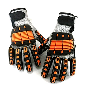 Plumbers Anti Impact Work Gloves TPR Heavy Duty Protection Safety Gloves With Cut Resistant Level 5 Shell Nitrile Coating