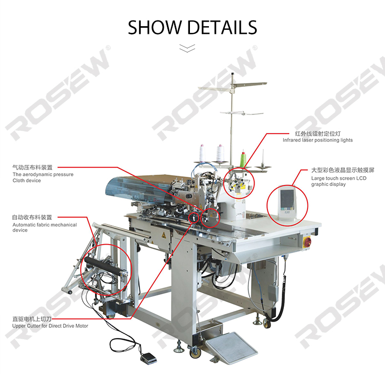Rosew GC895-D-AT New type automatic pocket welting sewing machine (straight pocket) industrial sewing machine