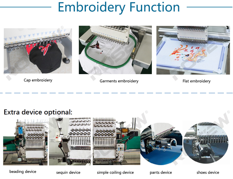 automatic flat embroidery machine with extended style, Single head 12 needles ,embroidery machine,