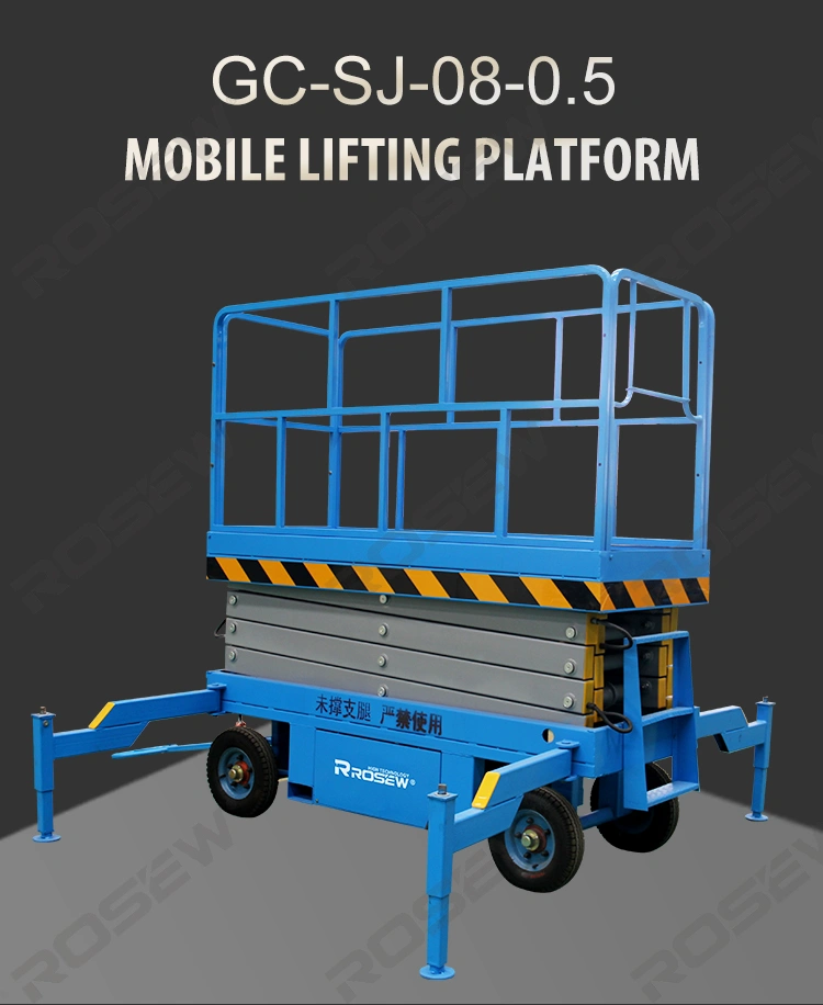 _High quality ROSEW GC-SJ-08-0.5 Semi-automatic elevator lifting platform