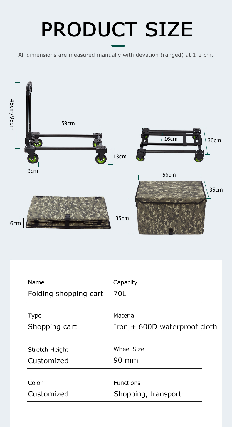 portable foldable trolley cart