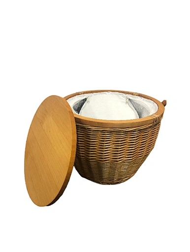  cesta de almacenamiento tejida con tapa