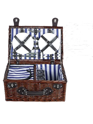 Weave Basket, Lined Wicker Basket, lidded rattan basket