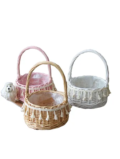 Wicker Basket with Handle, Wicker Garden Baskets