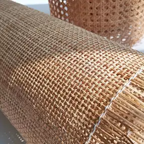 rolo de tecido de vime rolinho de vime teia de cana de tecelagem de rádio bengala folha de vime Quadrada 6x6 PALHA DA ÍNDIA / PALHINHA INDIANA NATURAL