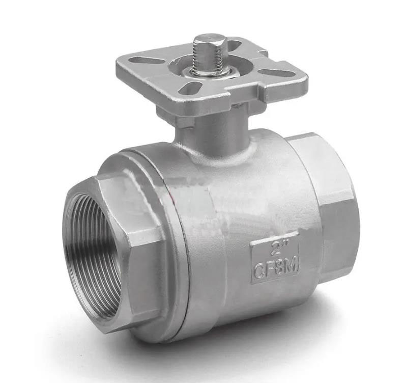 2PC Screwed stainless steel ball valve with ISO5211 mounting pad