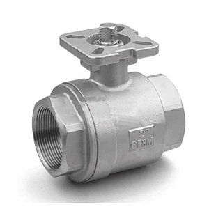 2PC Screwed stainless steel ball valve with ISO5211 mounting pad