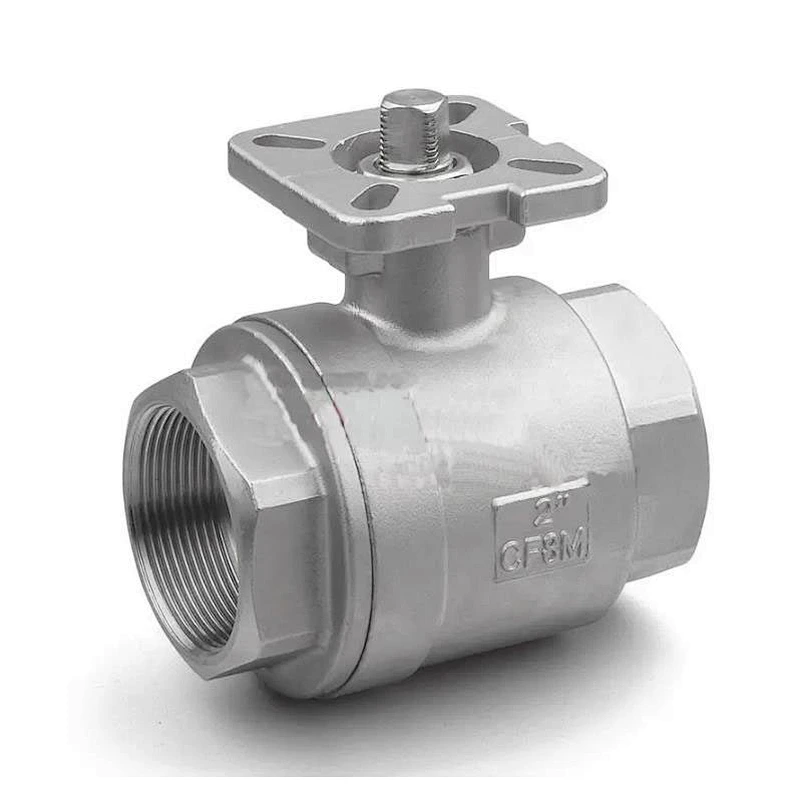 2PC Screwed stainless steel ball valve with ISO5211 mounting pad