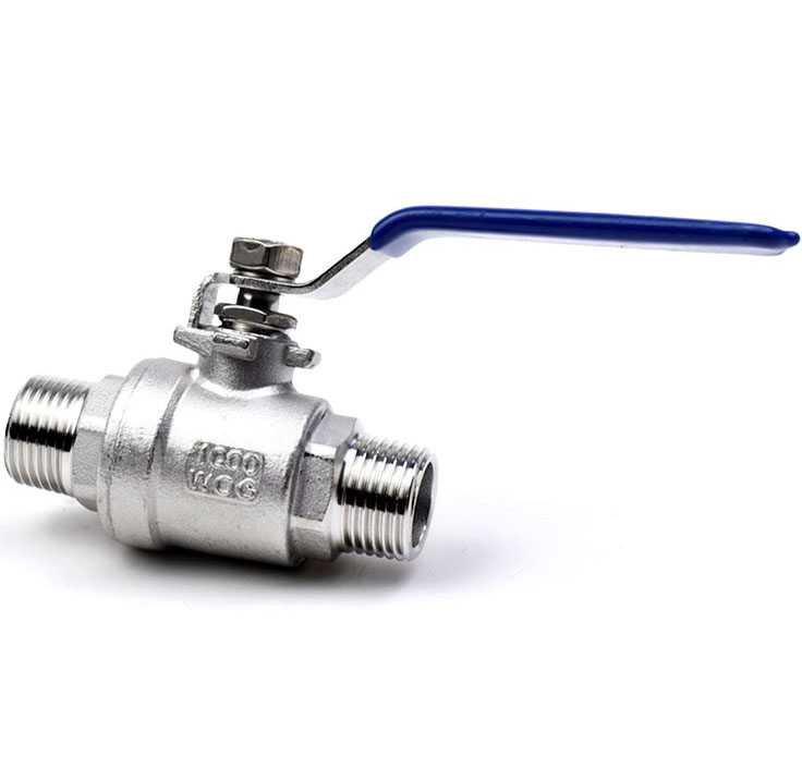 1000psi stainless steel 2piece ball valve male male thread