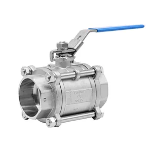 3pc socket weld stainless steel ball valve