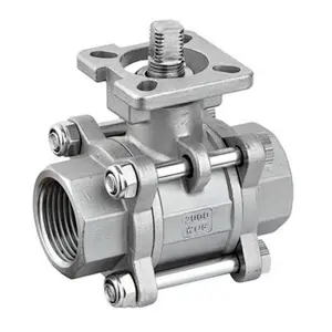3PC Full Port Stainless Steel Threaded Ball Valve with ISO5211 Mounting Pad