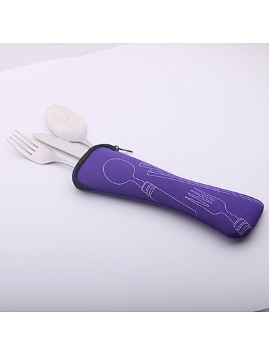 portable matte silverware set
