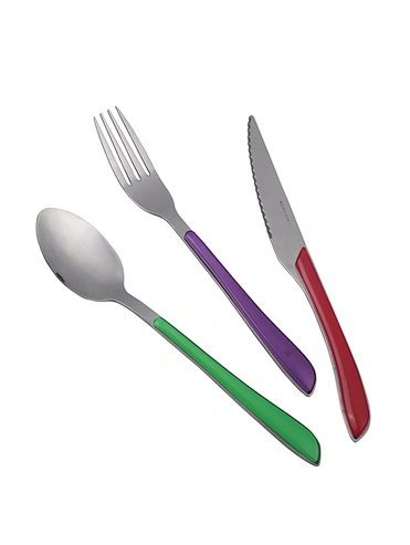 plastic handle flatware set knife fork spoon