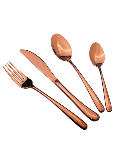 rose gold black stainless steel flatware
