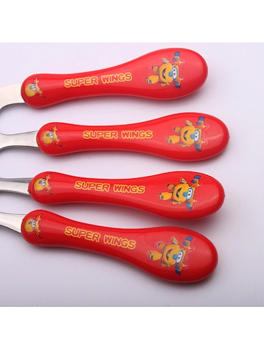 cute cutlery set, plastic handle cutlery for kids