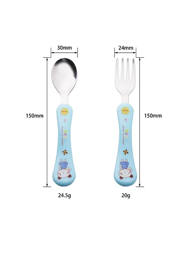 small fork and spoon, childrens spoon, childrens fork