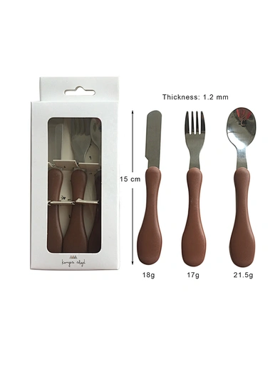 3piece grey cutlery set with case