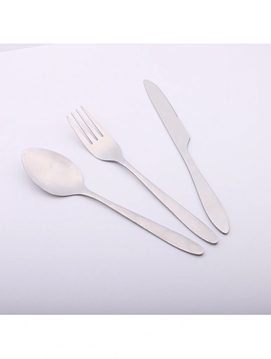 matte silverware set