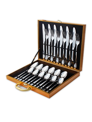 classic 24 pcs cutlery set in wooden box