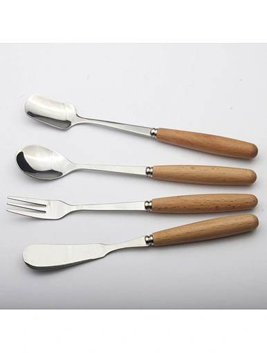 5piece wood handle cutlery set
