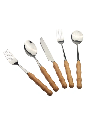 reusable wooden handle silverware set