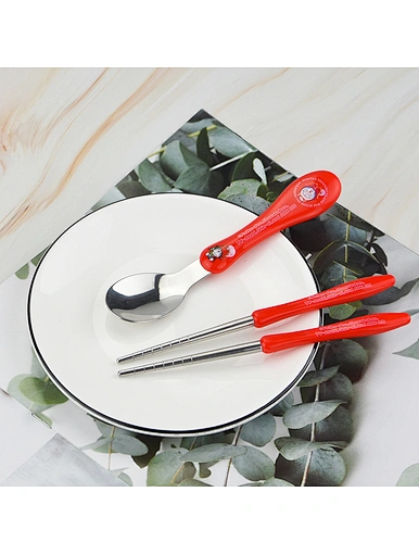 cartoon silverware childrens spoon and chopsticks set