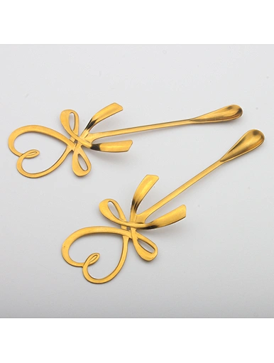 gold tea spoon coffee stirring spoon