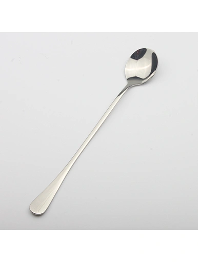 silver long stirring spoon
