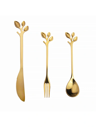 stainless steel gold flatware set
