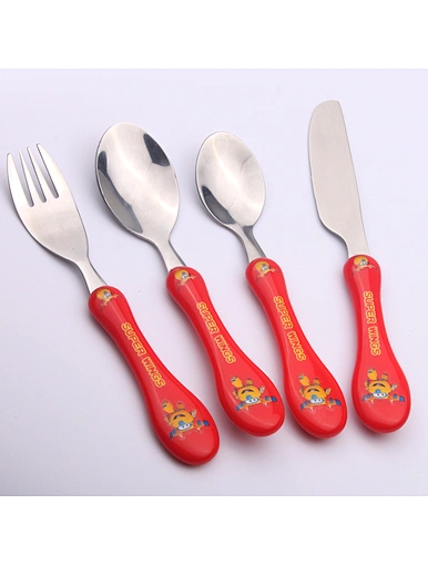 cute cutlery set with super flying man
