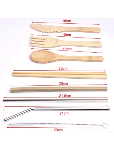 bamboo cutlery set with case