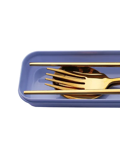 stainless steel travel cutlery set spoon fork chopsticks