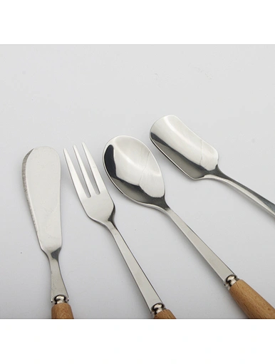 stainless steel wood handle cutlery set
