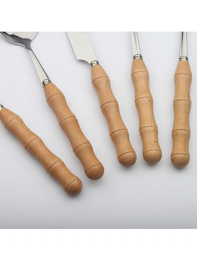 eco friendly wooden handle silverware set